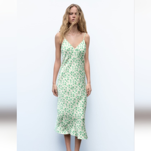 Zara Dresses & Skirts - Zara floral print midi slip dress